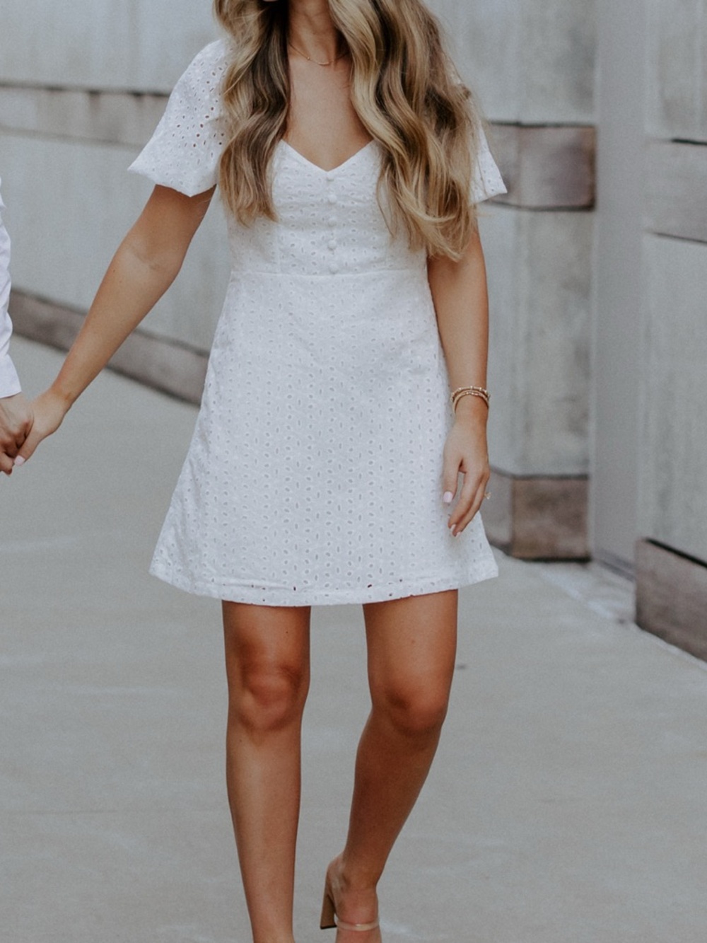 White Eyelet Mini Dress